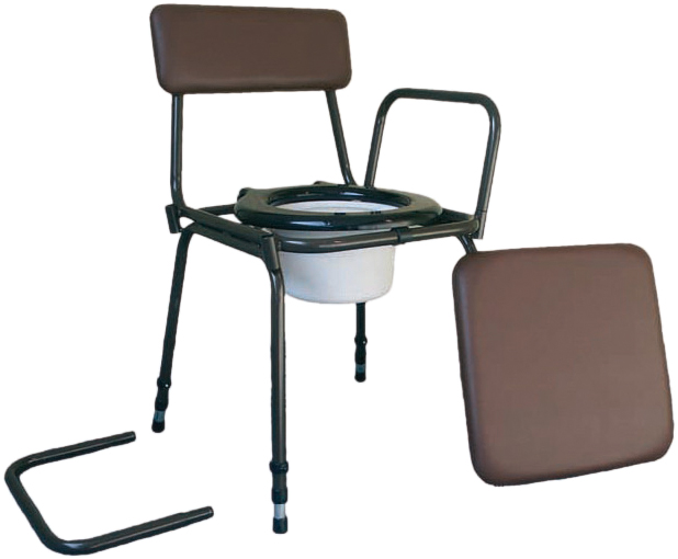 Height Adjustable Commode Chair with Detachable Arms